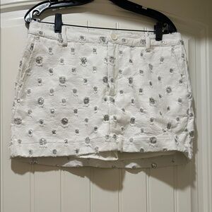 Zara White Shorts with Silver Accents